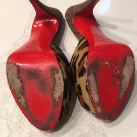 Christian Louboutin leopard fur stiletto heels 38 - Picture 13 of 15